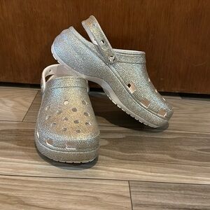 Women’s Platform Gold to Silver Glitter Crocs